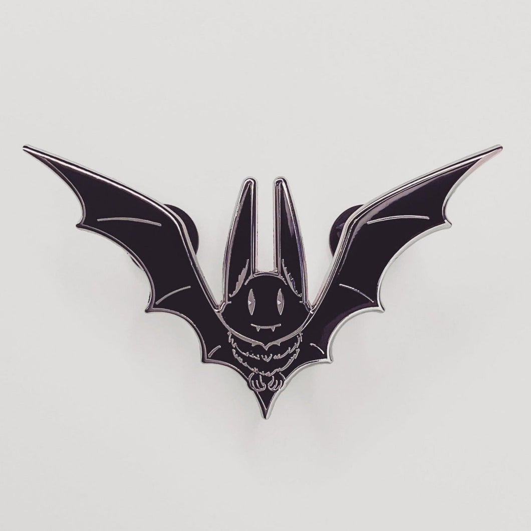 Black flying Bat Enamel Pin