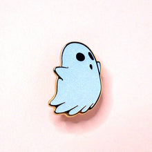 Load image into Gallery viewer, White Ghost Enamel Pin w/ Glitter
